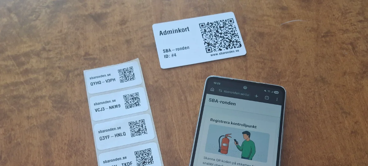Admin-kortet i PVC-plast som används för att logga in i SBA-ronden